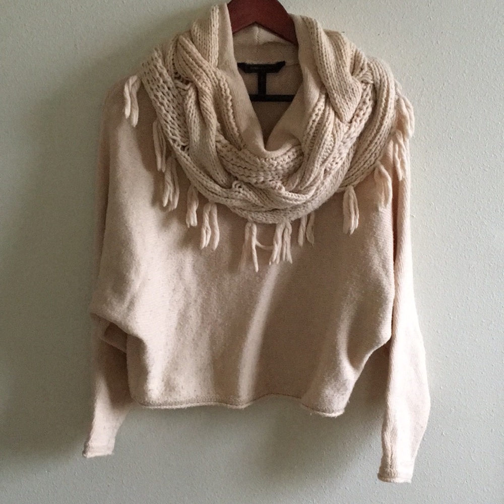 BCBG MAX AZRIA Scarf collar sweater